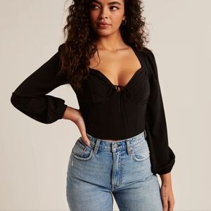 NWT abercrombie long sleeve tie top